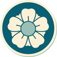 sticker of tattoo in traditional style of a flower png