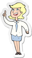 sticker of a cartoon businesswoman with idea png