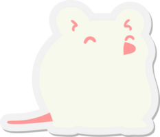 adesivo de rato branco de desenho animado png