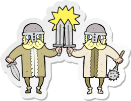 sticker of a cartoon viking warriors png