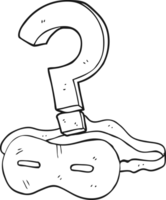 hand drawn black and white cartoon mystery mask png