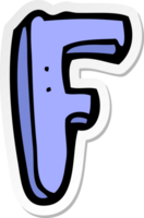 sticker van een tekenfilmletter f png