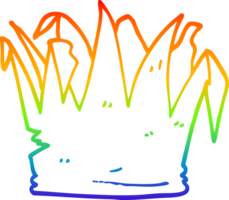 rainbow gradient line drawing of a cartoon xmas party hat png