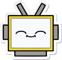 sticker van een schattig cartoon robothoofd png