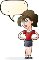 cartoon woman with hands on hips with speech bubble png