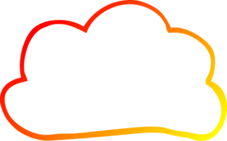 warm gradient line drawing of a cartoon weather cloud png