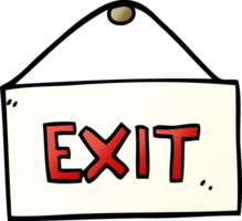 cartoon doodle exit sign png