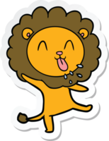 adesivo di un leone cartone animato felice png