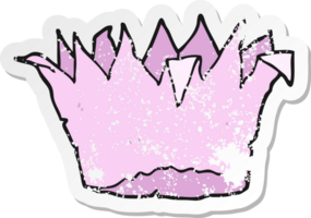 distressed sticker of a cartoon paper crown png