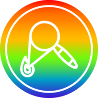 vergroten glas brandend circulaire icoon met regenboog helling af hebben png