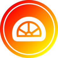 transferidor matemática equipamento circular ícone com caloroso gradiente terminar png