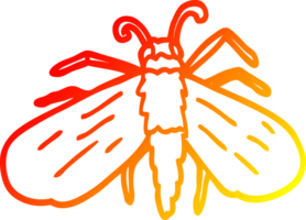 warm gradient line drawing of a cartoon fly png