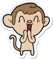 Aufkleber eines Cartoon lachenden Affen png