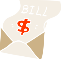 cartoon doodle bill in envelope png