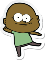 sticker van een cartoon kale man die staart png