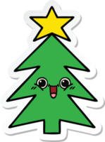 pegatina de un lindo árbol de navidad de dibujos animados png