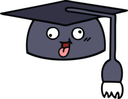 linda dibujos animados de un graduación sombrero png