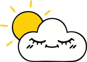 cute cartoon of a sunshine and cloud png