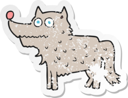 retro distressed sticker of a cartoon dog png