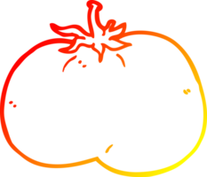 warm gradient line drawing of a cartoon tomato png