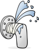 hand drawn cartoon leaky pipe png