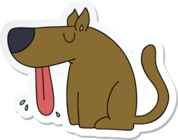 sticker of a quirky hand drawn cartoon dog png