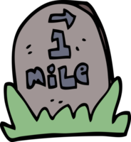 cartoon doodle mile marker png