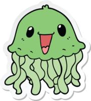 sticker of a cartoon jellyfish png