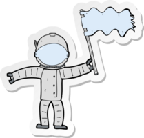 sticker of a cartoon astronaut with flag png