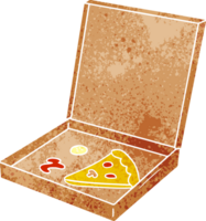 hand drawn retro cartoon doodle of a slice of pizza png