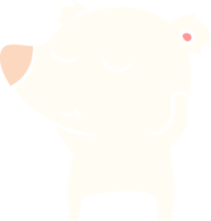 happy flat color style cartoon polar bear png