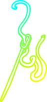 cold gradient line drawing of a cartoon needle and thread png