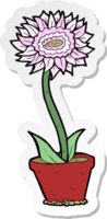 sticker of a cartoon flower in pot png