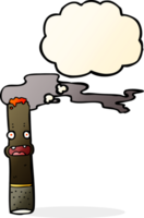 Cartoon-Zigarre mit Gedankenblase png