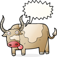 tekenfilm stier met toespraak bubbel png