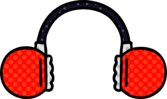 comic book style cartoon of a retro headset png