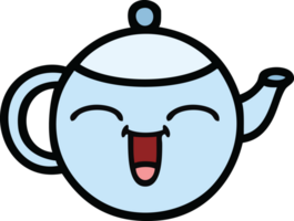 cute cartoon of a happy teapot png