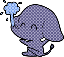 carino cartone animato elefante schizzare acqua png