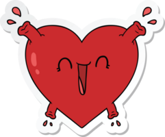 autocollant d'un coeur sain de dessin animé png