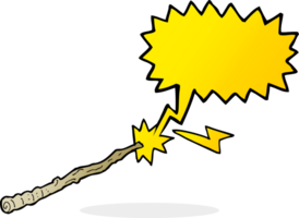 cartoon magic wand with speech bubble png