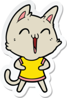 sticker of a happy cartoon cat png