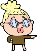 cartoon woman wearing spectacles png