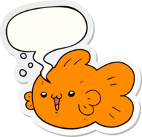 cartoon fish with speech bubble sticker png