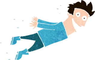 cartoon drenched man flying png