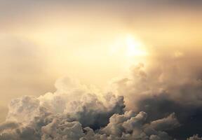 Yellow cloud scape background at sunrise time photo