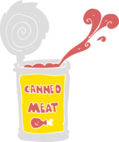 flat color illustration of canned meat png