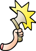 gradient illustration cartoon arm with axe png