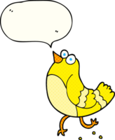 hand drawn comic book speech bubble cartoon bird png