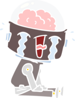 flat color style cartoon crying robot png