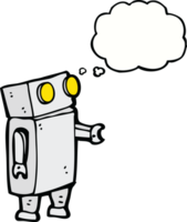 cartoon robot with thought bubble png